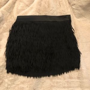 New Size 00 Express black fringe mini skirt